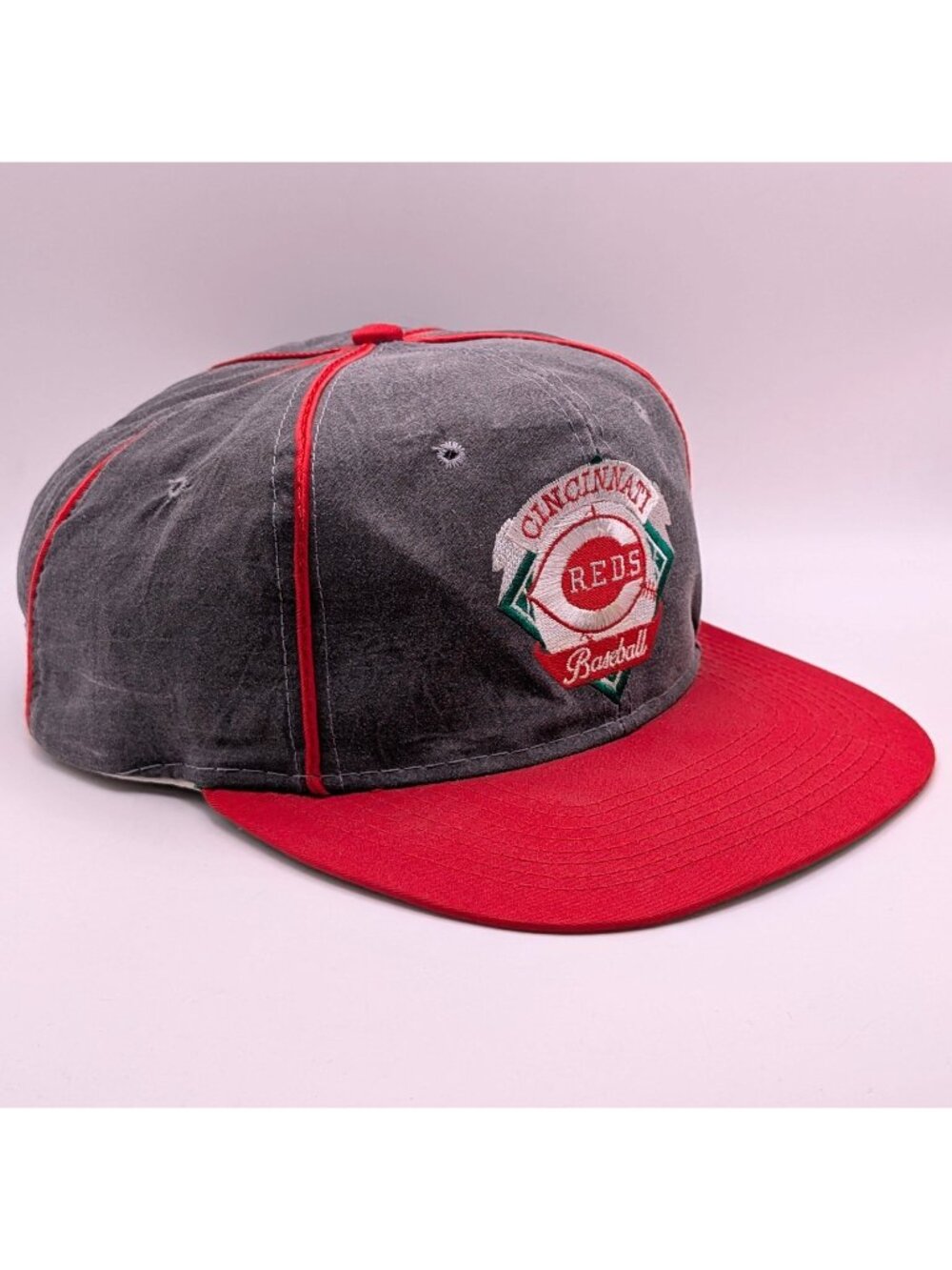 Cincinnati Reds Snapback Hat The Game Cap 80s 90s Pete Rose Gray Red Stripe MLB